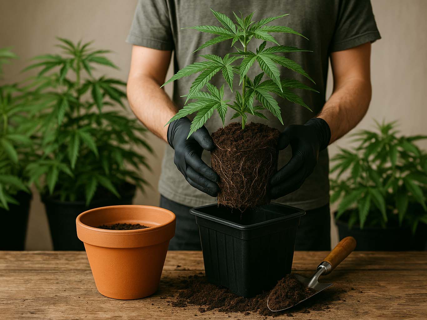 Seeds24 Blog Artikel Bild Wie und wann man seine Cannabispflanzen umtopft & was man dabei beachten muss