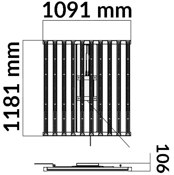 Lumatek Zeus 1000 Xtreme Dimensionen